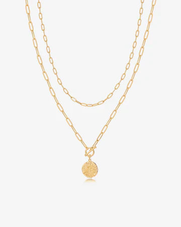 Layered Pendant Paperclip Necklace