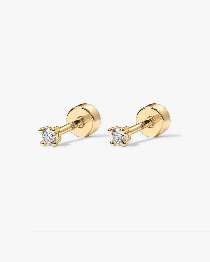 Cubic Zirconia Stud Screwbacks Earrings